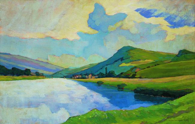 Nico Klopp Moselle near Schengen at the Drailannereck china oil painting image